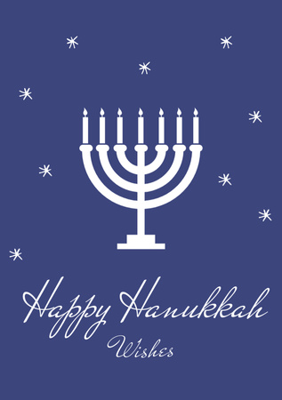 Hanukkah Holiday Greeting with Menorah Postcard A5 Vertical Design Template