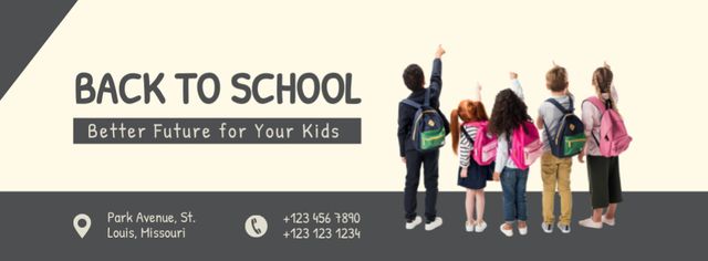 Modern School Ad Facebook cover Tasarım Şablonu