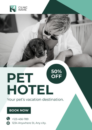 Állatgondozás a Pet Hotelben Poster tervezősablon
