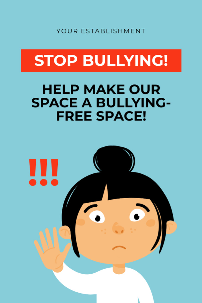 Caring Plea to Cease Bullying in Society Postcard 4x6in Vertical Design Template