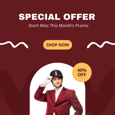 Template di design Fashion Sale Ad with Handsome Man Instagram