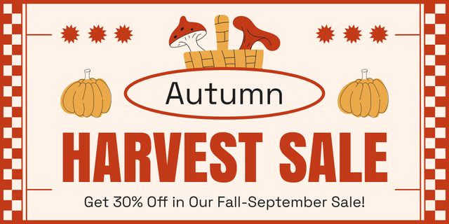 Designvorlage September Harvest Sale Announcement für Twitter