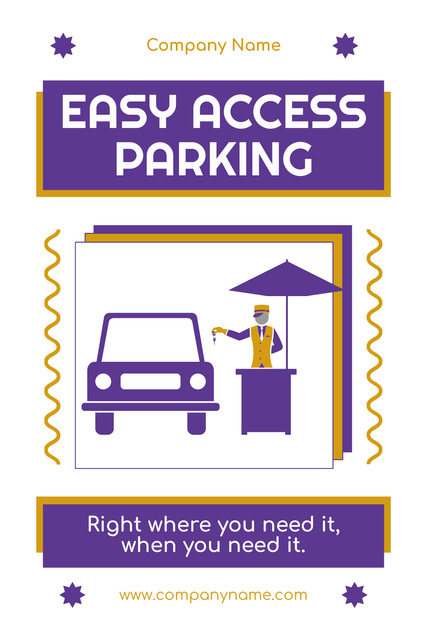 Plantilla de diseño de Easy Access Parking Services Pinterest 
