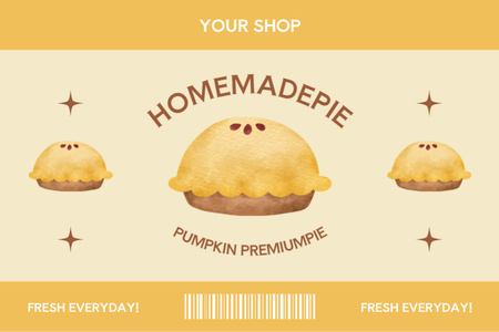 Розничная торговля домашними пирогами Label – шаблон для дизайна