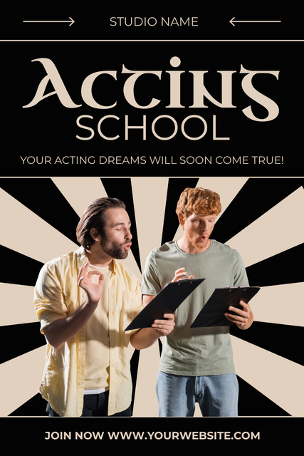 Men Practice at Acting School Pinterest – шаблон для дизайну