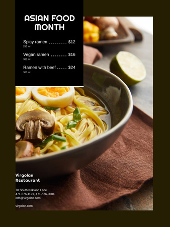 Asian Food Month Announcement Poster 36x48in Tasarım Şablonu