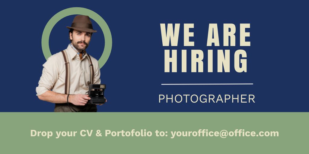 Designvorlage Photographer Position Now Accepting Applications And CV für Twitter