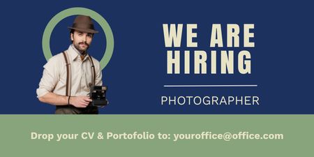Photographer Position Now Accepting Applications And CV Twitter Design Template