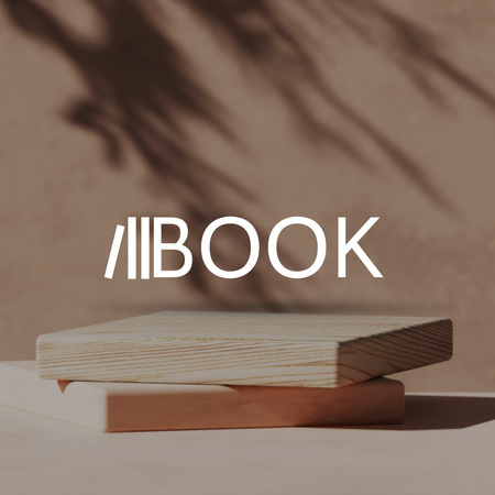 Bookstore Ad with Wooden Cubes Logo 1080x1080px – шаблон для дизайну