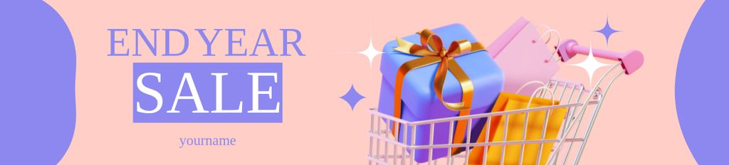 Platilla de diseño End Year Sale Announcement with Gifts Ebay Store Billboard