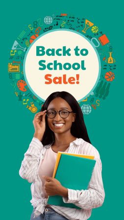 Back to School Sale Announcement Instagram Video Story Design Template