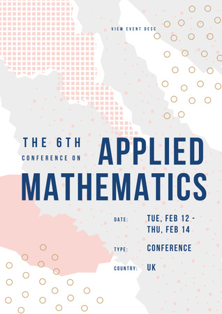 Conferência de matemática aplicada com padrão geométrico minimalista Poster Modelo de Design