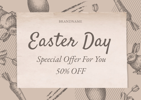 Special Discount for Easter Holiday Card Design Template