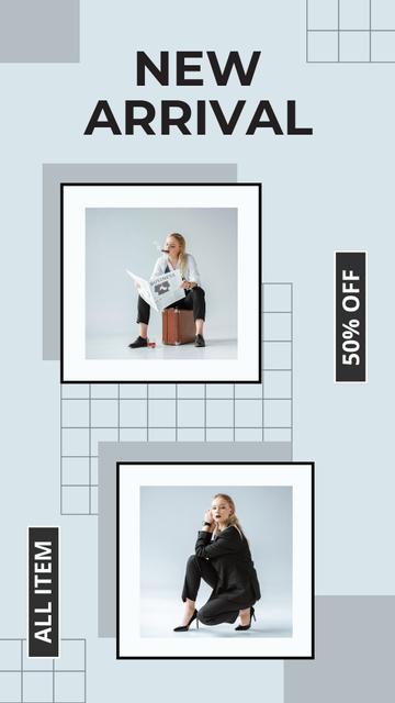 Elegant Ladies Posing for Modern Fashion Sale Ad Instagram Story Design Template