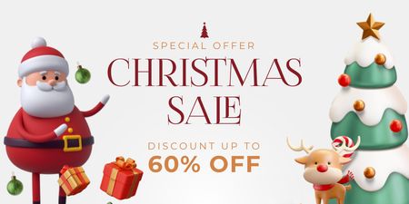 Template di design Special Discount Offer for Christmas Sale Twitter