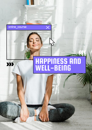 Yoga Course Offer with Beautiful Young Woman Postcard A6 Vertical Design Template