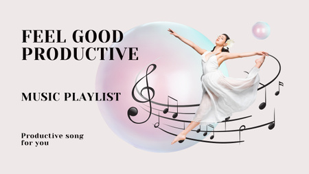 Platilla de diseño Music Playlist to Feel Good and Productive Youtube