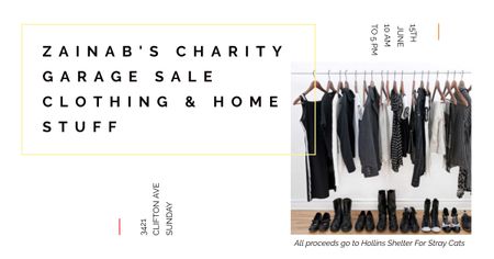 Ontwerpsjabloon van Facebook AD van Charity Garage Ad with Wardrobe