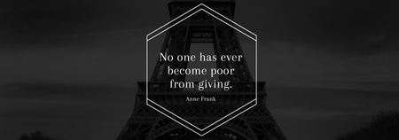 Charity Quote on Eiffel Tower view Tumblr Design Template