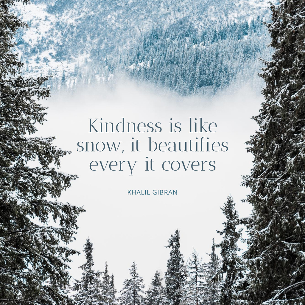 Designvorlage Inspirational Phrase with Snowy Landscape für Instagram