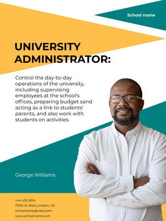 Template di design University Administrator Services Offer Poster US