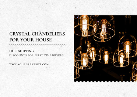 Elegant crystal chandeliers from Paris Poster B2 Horizontal Design Template