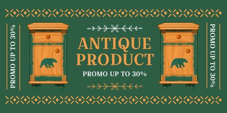 Platilla de diseño Wooden Nightstands With Discounts In Antique Shop Twitter