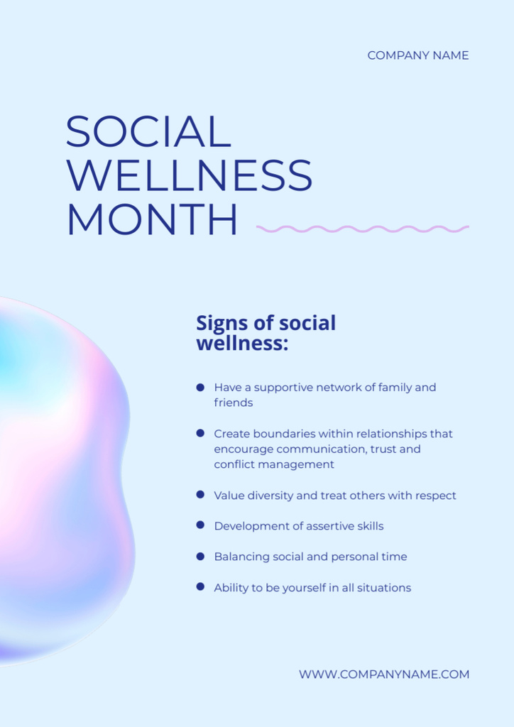 Social Wellness Month Announcement Poster A3 – шаблон для дизайну