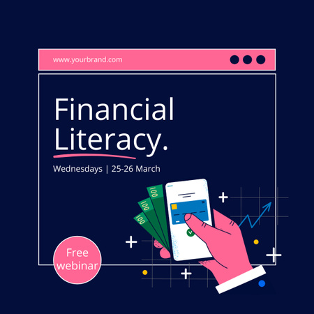 Platilla de diseño Financial Literacy Webinar LinkedIn post