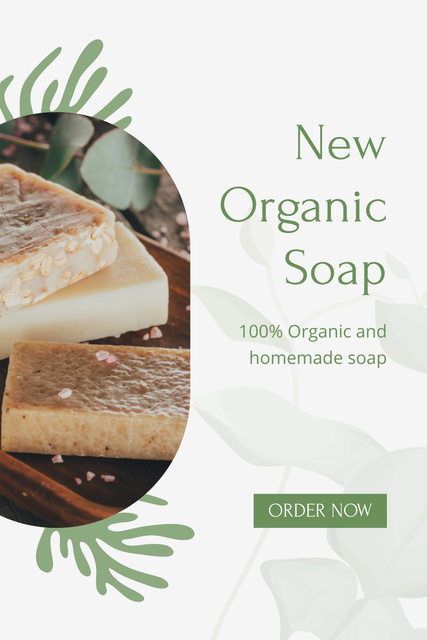 Designvorlage New Organic Handmade Soap Sale für Pinterest