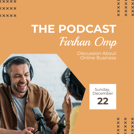 Talk Show Episode About Business With Speaker in Studio Instagram Design Template