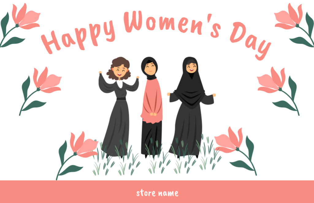 Ontwerpsjabloon van Thank You Card 5.5x8.5in van Women of Diverse Nations and Religions