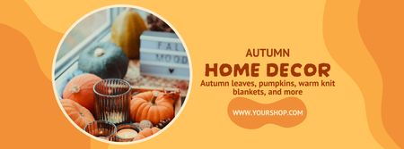 Fall Home Decor With Pumpkins Offer In Orange Facebook Video cover Design Template