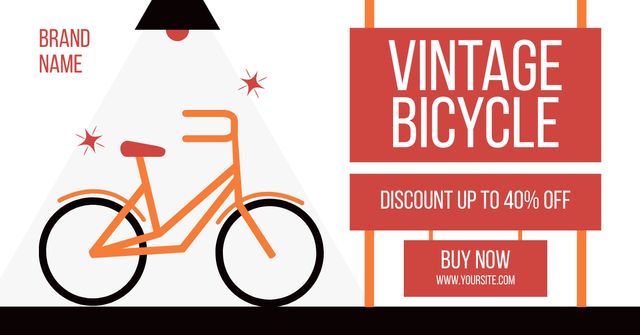 Designvorlage Discount on Vintage Bicycles für Facebook AD