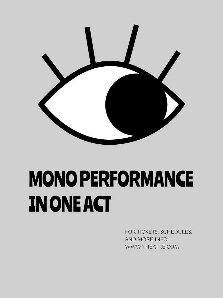 Modèle de visuel Show Announcement with Illustration of Eye on Grey - Poster 36x48in