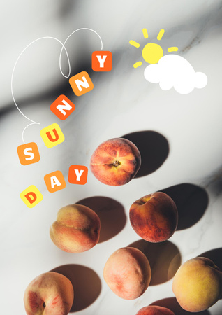 Plantilla de diseño de inspiración de verano con peras frescas Poster 