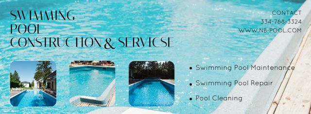 Beneficial Proposal for Swimming Pool Construction Services Facebook cover Šablona návrhu