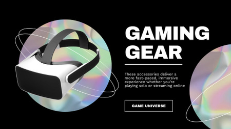 Ontwerpsjabloon van Full HD video van Aanbieding gaminguitrusting met VR-bril in zwart