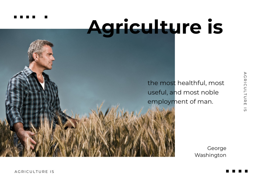 Farmer In Field Of Wheat Postcard 5x7in Design Template