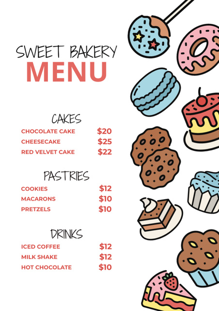 Desserts Offers by Bakery Menu Design Template