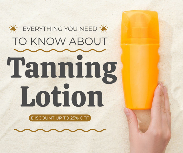 Essential Tanning Lotion Sale Facebook Šablona návrhu