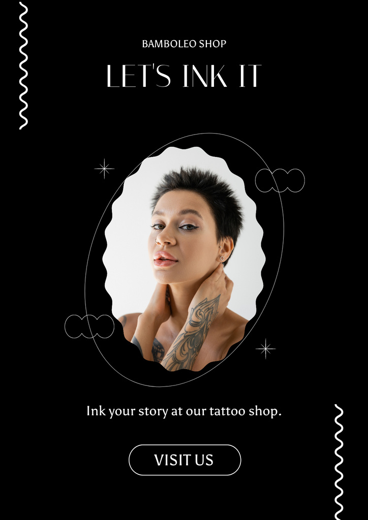 Professional Ink Tattoos Offer In Studio Poster tervezősablon