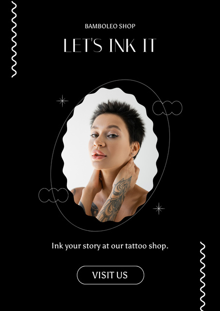 Professional Ink Tattoos Offer In Studio Poster Šablona návrhu