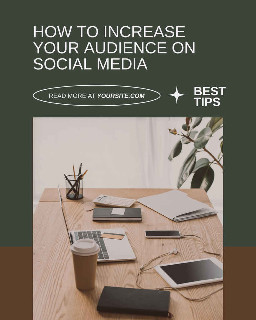 Best Tips for Attracting Audience on Social Media Instagram Post Vertical – шаблон для дизайну