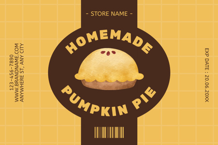 Platilla de diseño Homemade Pumpkin Pie Label