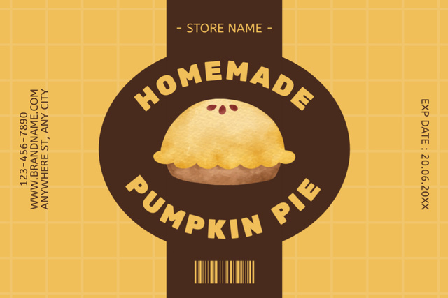 Homemade Pumpkin Pie Labelデザインテンプレート