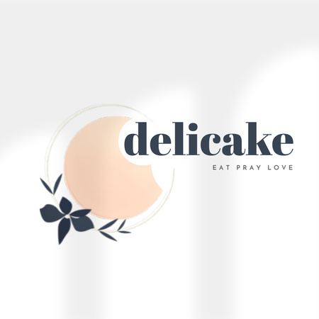 Modèle de visuel publicité boulangerie avec illustration de gâteau - Logo