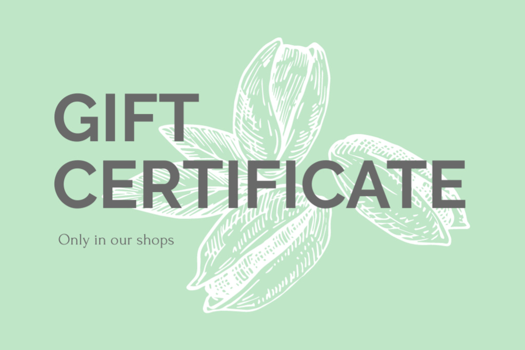 Gift Card with Nuts Illustration Gift Certificate – шаблон для дизайну