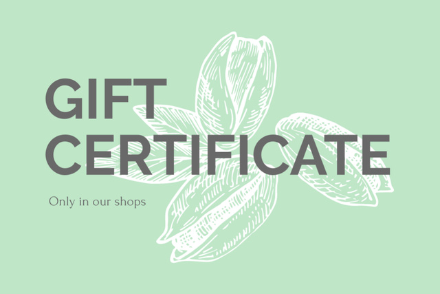 Gift Card with Nuts Illustration Gift Certificate Design Template