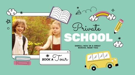 Modèle de visuel Private School Apply Announcement With Tour Booking - Full HD video
